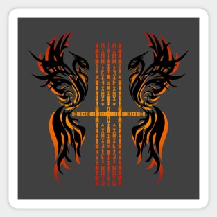 Dark Phoenix Runes Sticker